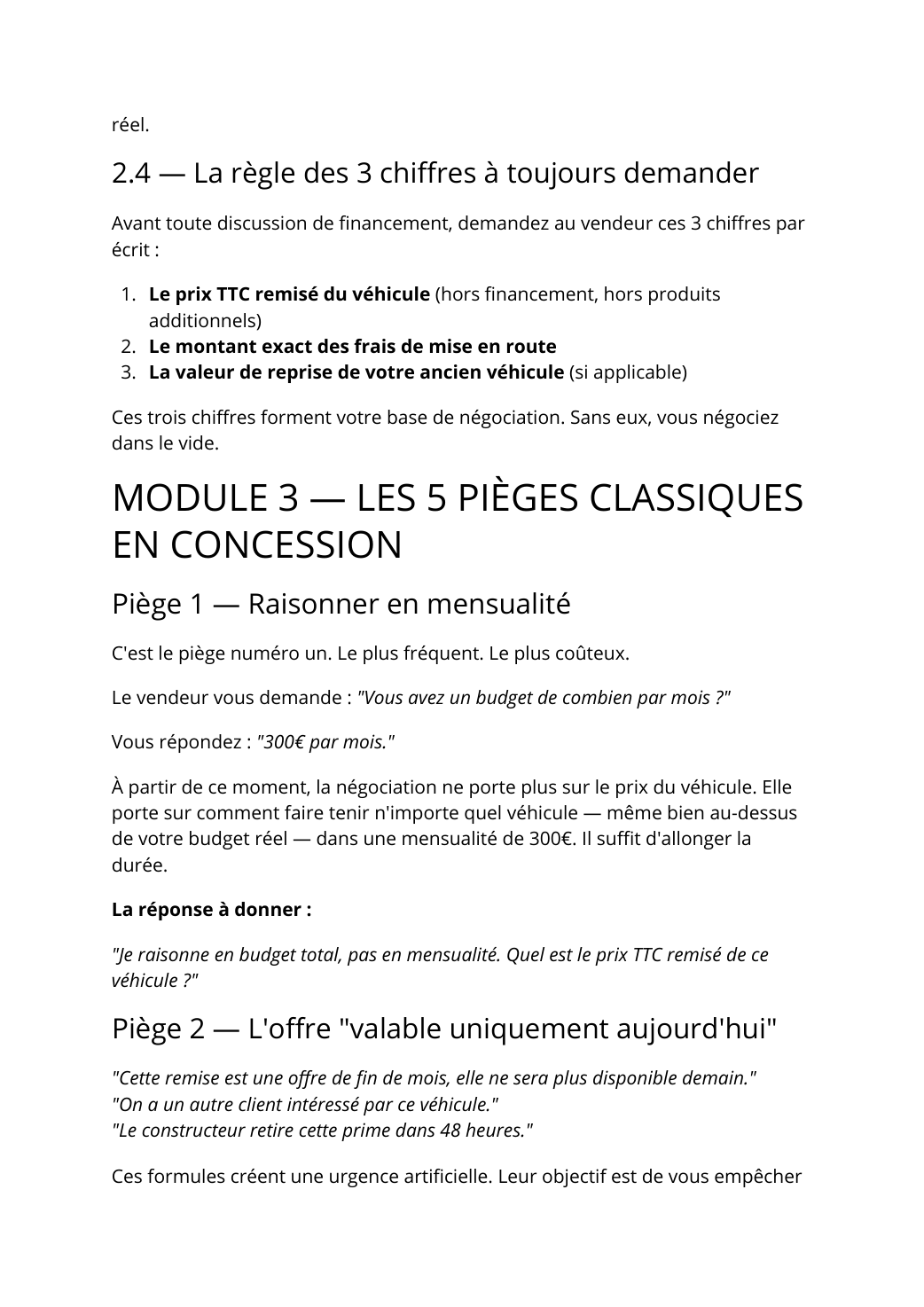 Extrait du Guide Express : la règle des trois chiffres