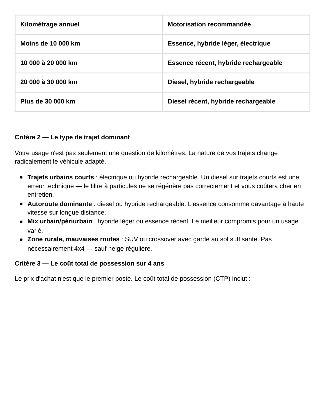 Extrait du Guide Premium : choisir sa motorisation